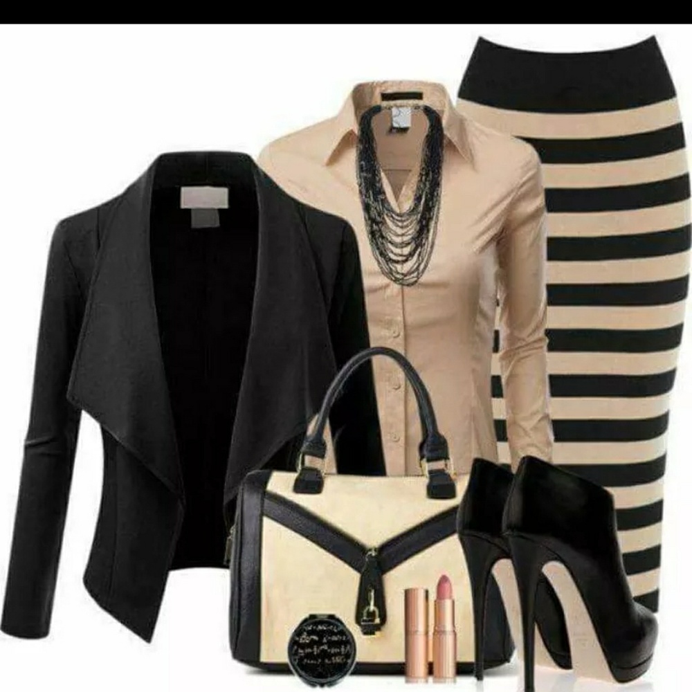 Get 5 items that create a work outfit Business